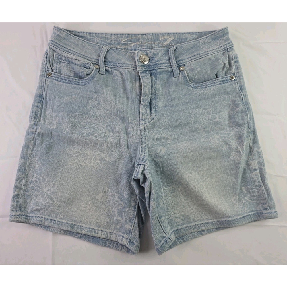 Seven Jeans Shorts Blue White Floral Pattern Women's Size 6